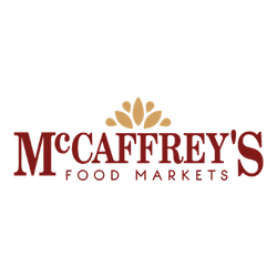 McCaffrey’s Food Markets logo in burgundy and gold on a white background