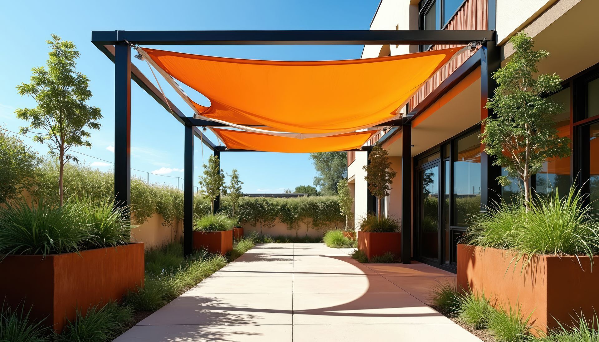 shade sail awning at phoenix office