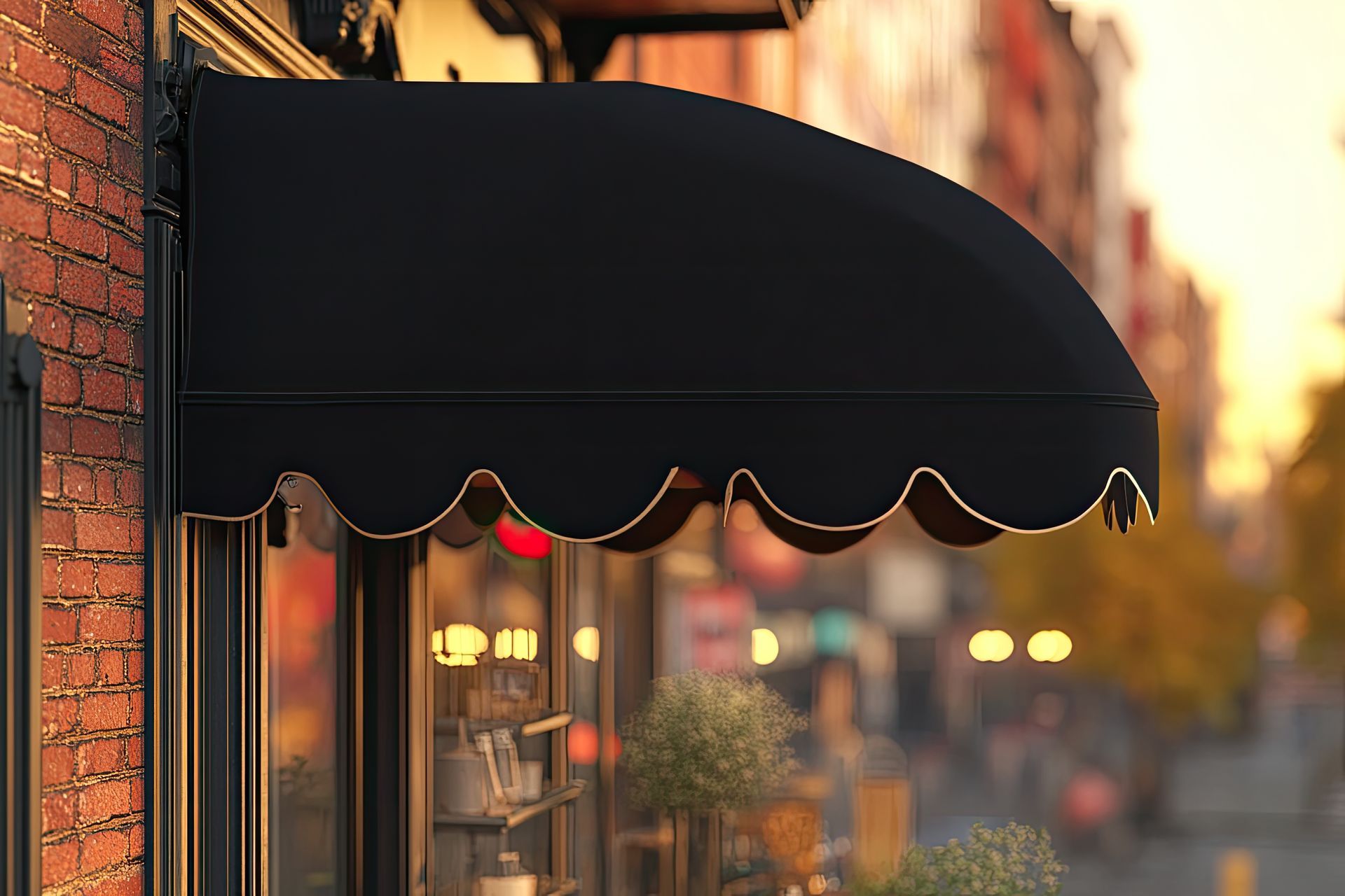 outdoor shade structure for a business