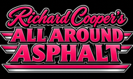 Richard Cooper's All Around Asphalt logo in pink, white, and black with bold racing-style lettering