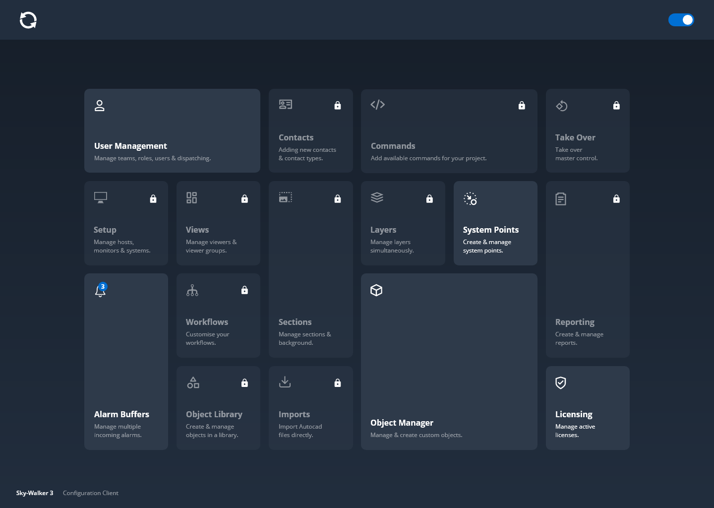 Configuration Client in dark mode