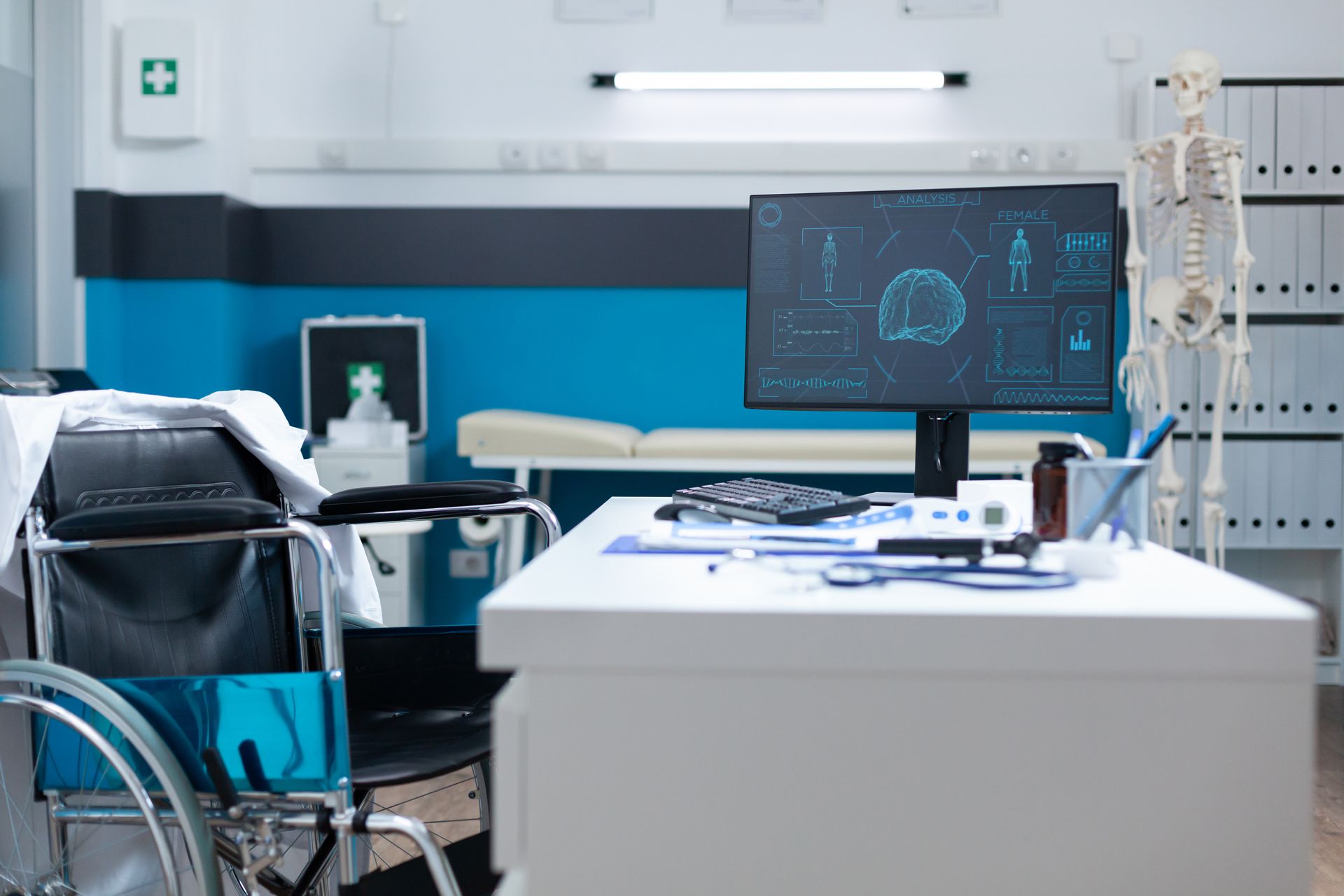 Learn more about Sky-Walker in healthcare facilities A doctors office with access to sky-walker psim platform for enhanced situational awareness