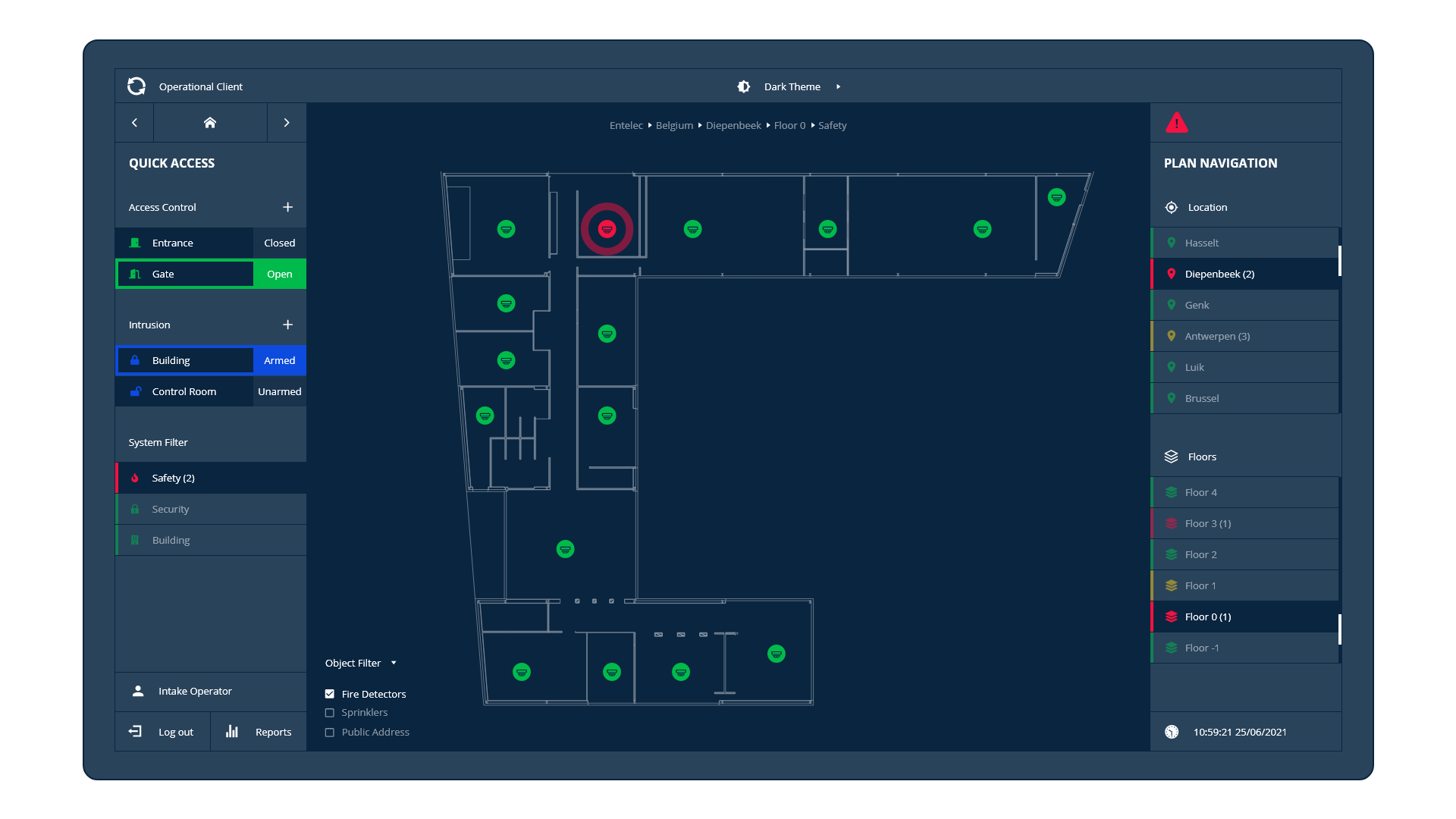Operational Client monitor 01 in dark mode