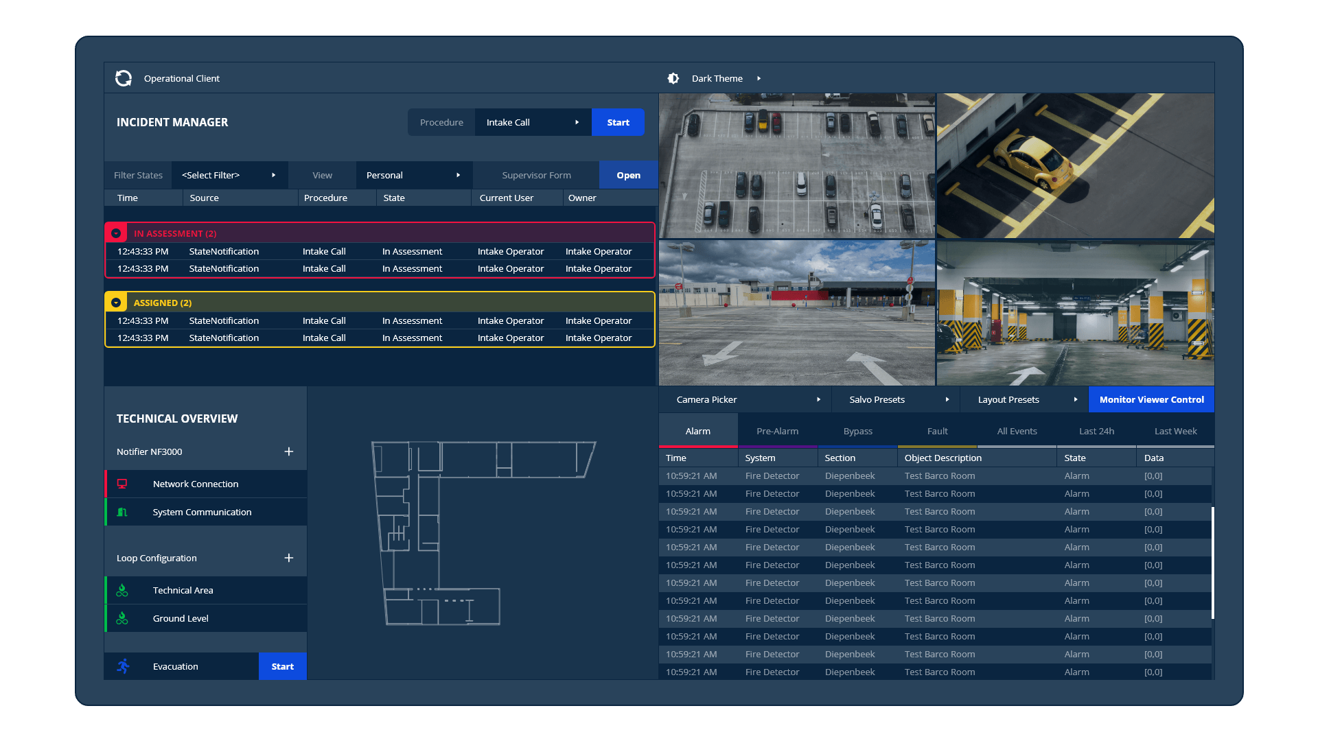 Operational Client monitor 02 in dark mode