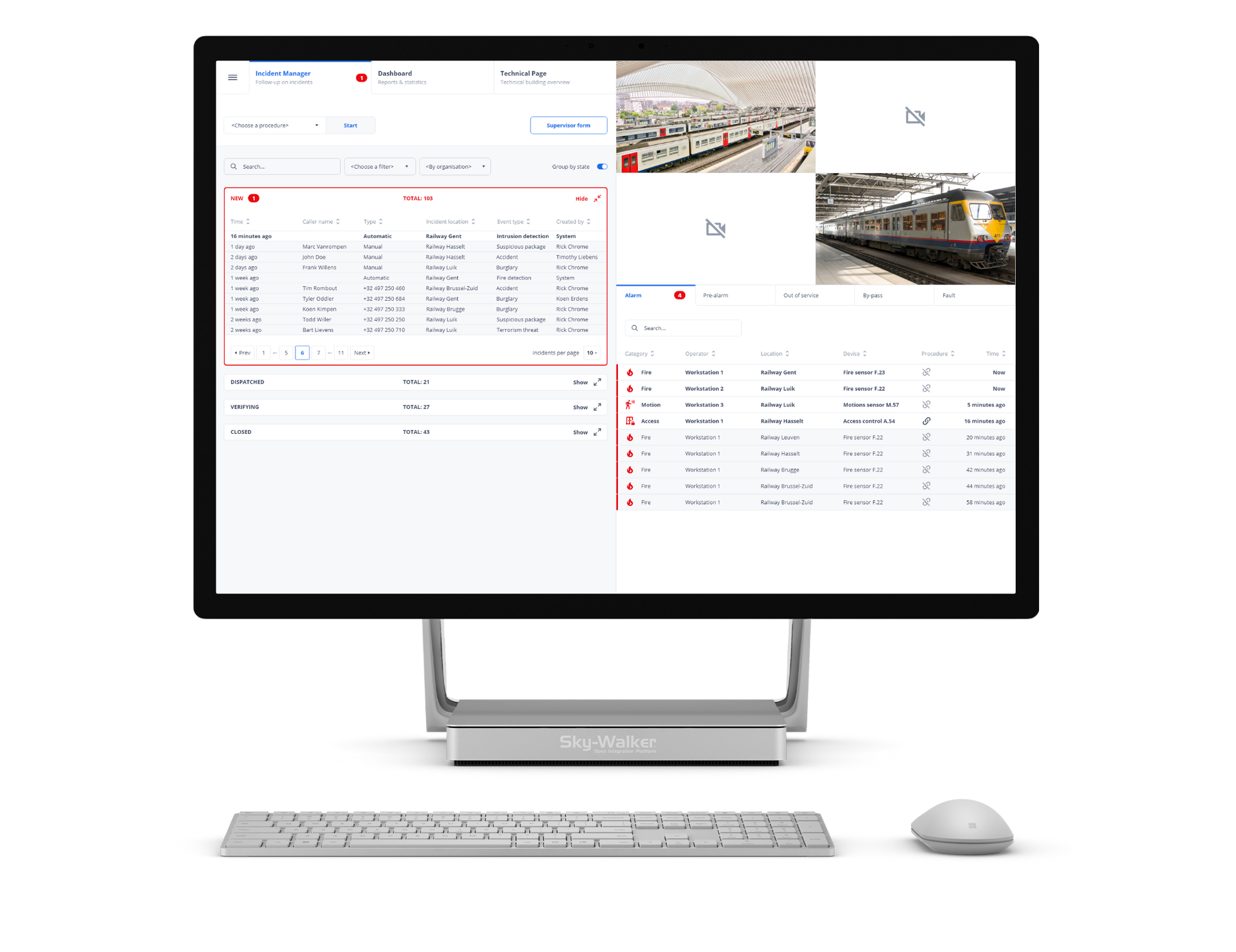 Manage Incidents and alarms within your public transport facilities efficiently with Sky-Walker PSIM Manage Incidents and alarms within your public transport facilities efficiently with Sky-Walker PSIM