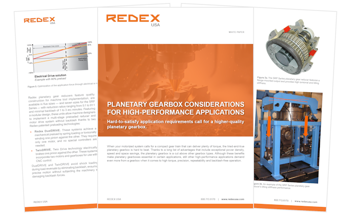 A brochure about planetary gearbox considerations for high performance applications