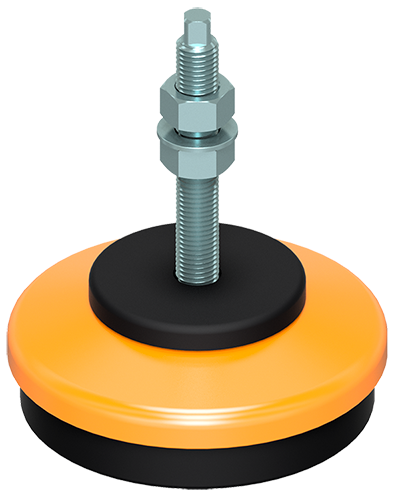 A rubber pad with a screw on top of it.