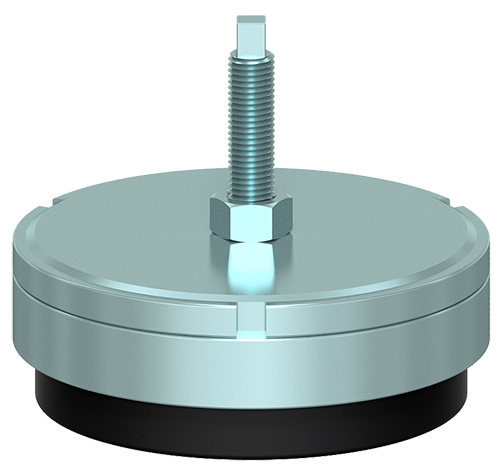 A metal plate with a screw on top of it.