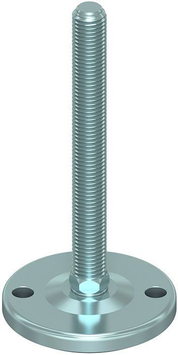 A steel bolt with a flange on a white background.