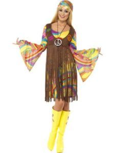 Woman in Colourful Hippie Costume — Costumes Galore in Maroochydore, QLD