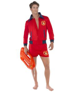 Man in Red Lifeguard Costume — Costumes Galore in Maroochydore, QLD