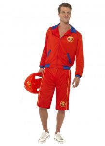 Man in Red Lifeguard Costume — Costumes Galore in Maroochydore, QLD