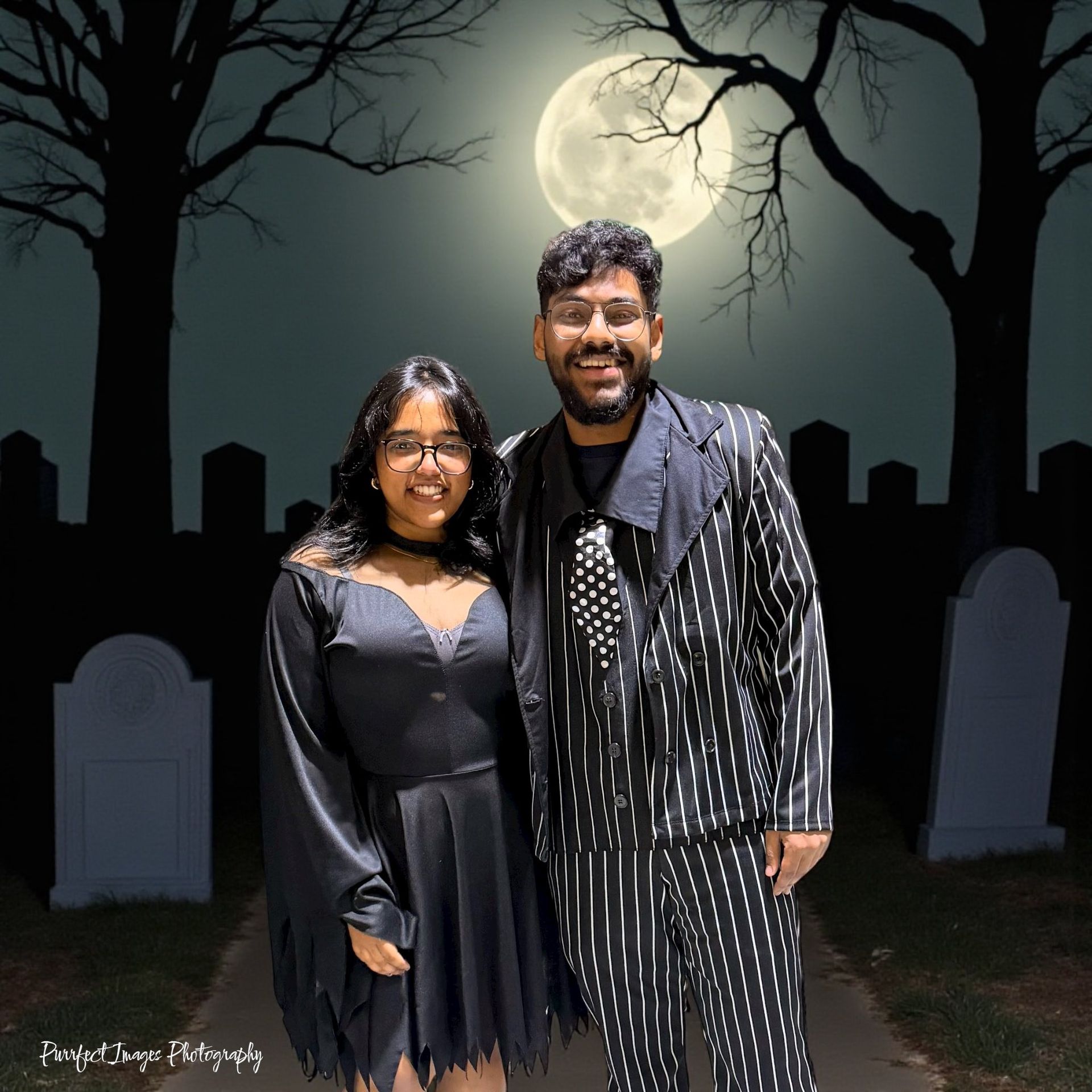Couple in Gomez Addams Costume And Morticia Addams Costume — Costumes Galore In Maroochydore, QLD