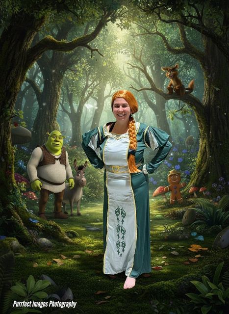Woman Wearing a Fiona Costume in a Fairy-tale Forest Scene — Costumes Galore in Maroochydore, QLD