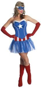Woman in a Blue and White Superhero Costume — Costumes Galore in Maroochydore, QLD