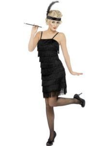 Woman in a Black Flapper Costume, Holding a Cigarette Holder — Costumes Galore in Maroochydore, QLD
