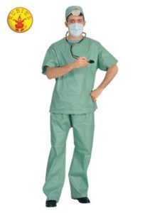 Person in Green Surgical Scrubs Costume — Costumes Galore in Maroochydore, QLD