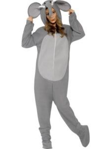Woman in a Gray Elephant Onesie Costume — Costumes Galore in Maroochydore, QLD