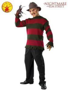 Freddy Krueger Costume, Red/green Striped Sweater, Hat, Clawed Glove, and Mask — Costumes Galore in Maroochydore, QLD