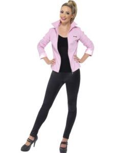 Woman in Pink Jacket Grease Costume — Costumes Galore in Maroochydore, QLD