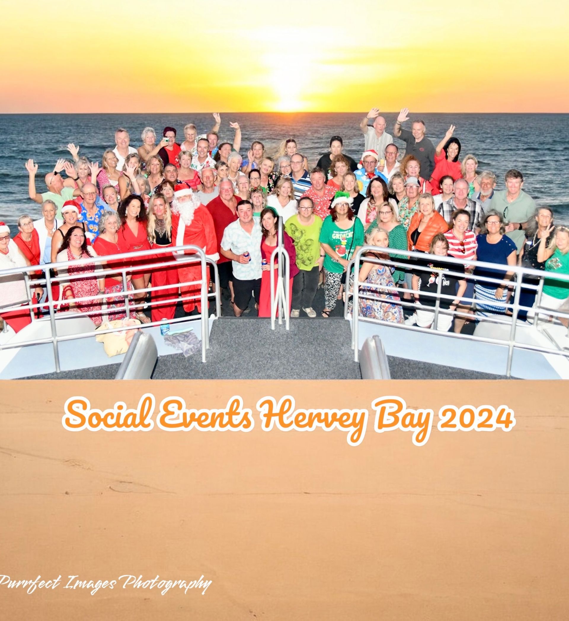 Large Group of People Smiling and Posing on a Boat Deck — Costumes Galore in Maroochydore, QLD