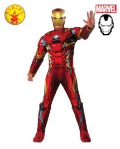 Iron Man Costume. Red and Gold Suit With Helmet, Arm Raised — Costumes Galore in Maroochydore, QLD