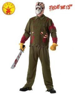 Jason Voorhees Costume With Hockey Mask, Machete, and Khaki Outfit — Costumes Galore in Maroochydore, QLD