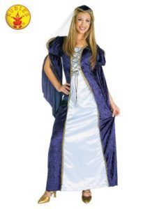 Woman in a Dark Blue Medieval Gown Costume — Costumes Galore in Maroochydore, QLD