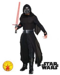 Kylo Ren Costume Holding Red Lightsaber. Black Hooded Outfit, Mask. Star Wars Logo — Costumes Galore in Maroochydore, QLD