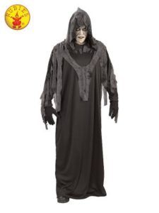 Person in a Dark, Tattered Grim Reaper Costume — Costumes Galore in Maroochydore, QLD
