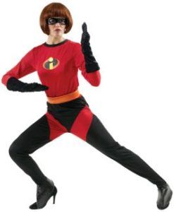 Woman in an Elastigirl Costume, Wearing Black Gloves, Boots, and a Red Bodysuit — Costumes Galore in Maroochydore, QLD