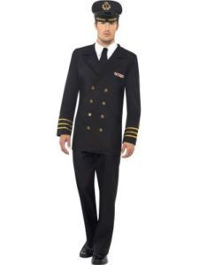Man in a Navy Blue Pilot Uniform With a Cap, Standing and Looking Forward — Costumes Galore in Maroochydore, QLD