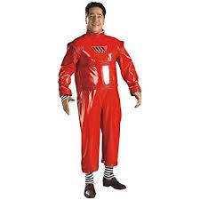 Man in Red Shiny Oompa Loompa Costume — Costumes Galore in Maroochydore, QLD