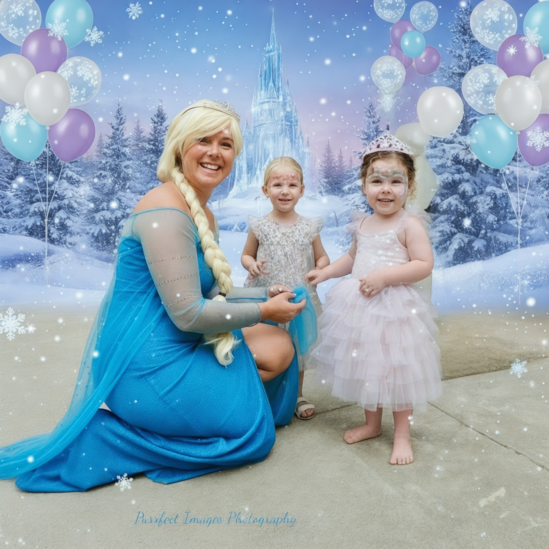 Girl in Elsa Costume with Two Girls in Princess Costume — Costumes Galore in Maroochydore, QLD