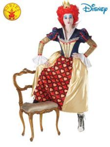 Queen of Hearts Costume, Red and Gold Dress, Red Wig, Disney Logo — Costumes Galore in Maroochydore, QLD