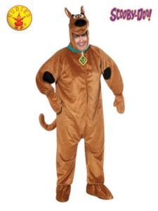 Man in a Scooby-doo Costume With Brown Fur, Black Spots, and a Green Collar — Costumes Galore in Maroochydore, QLD