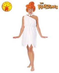 Woman In A White Betty Rubble Costume From The Flintstones — Costumes Galore in Maroochydore, QLD