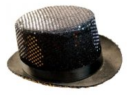 Black Sequined Top Hat Accessories— Costumes Galore In Maroochydore, QLD