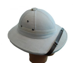 White Pith Helmet With a Wide Brim and Chin Strap Accessories — Costumes Galore In Maroochydore, QLD