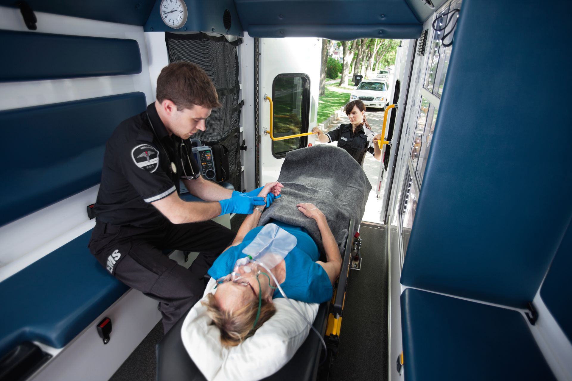 man checking a patient