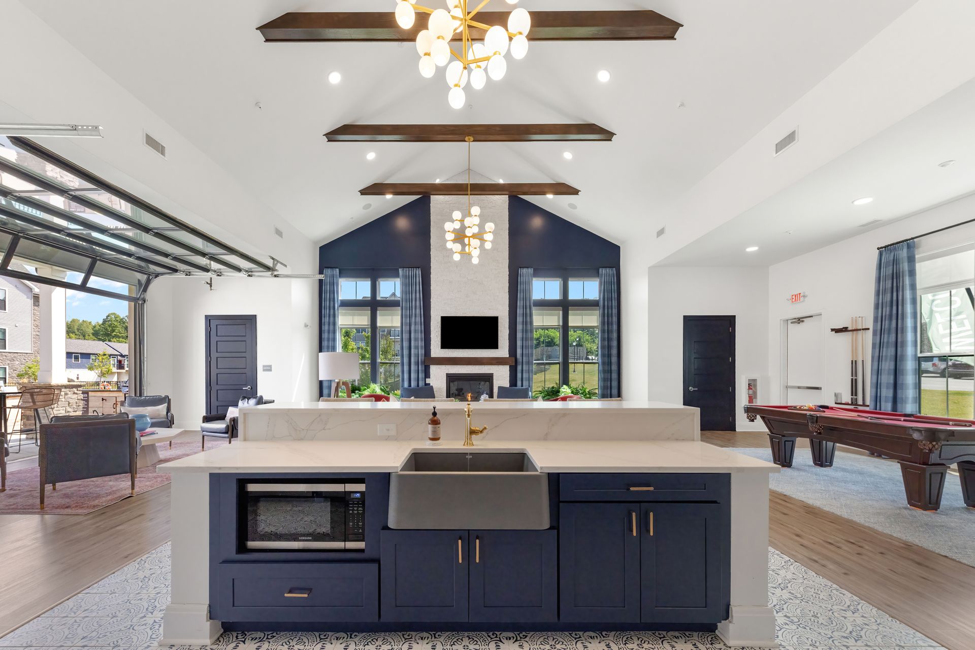 Illustration of Luxury Apartment With A Green Space View