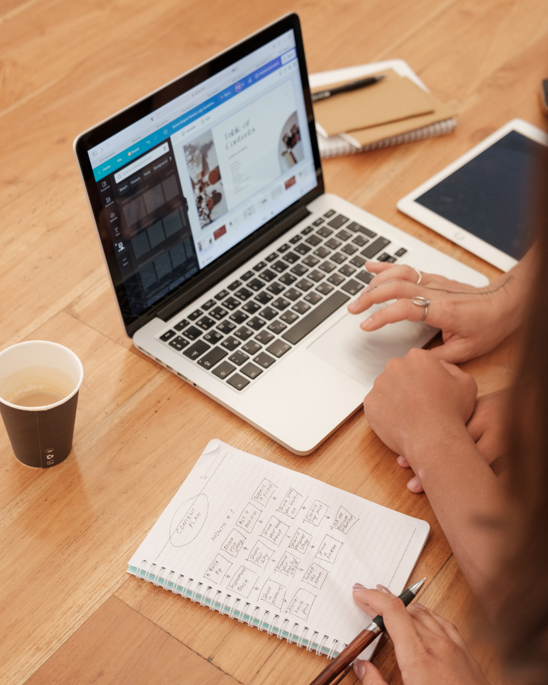 social media management on laptop