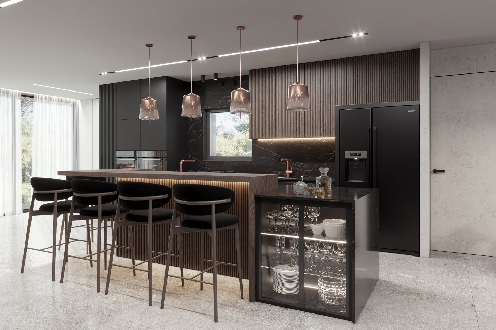 עיצוב מטבח שחור