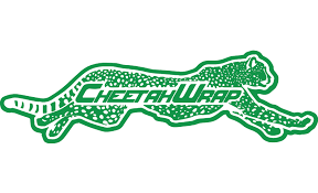 Green CheetahWrap logo with stylized cheetah outline and text inside