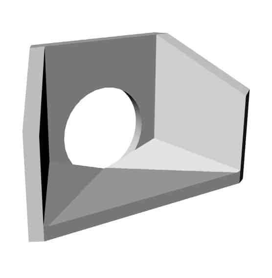 Gray, Geometric Metal Part With a Circular Hole and Angled Edges — Graham's Precast Concrete Products Pty Ltd in Kyogle, NSW