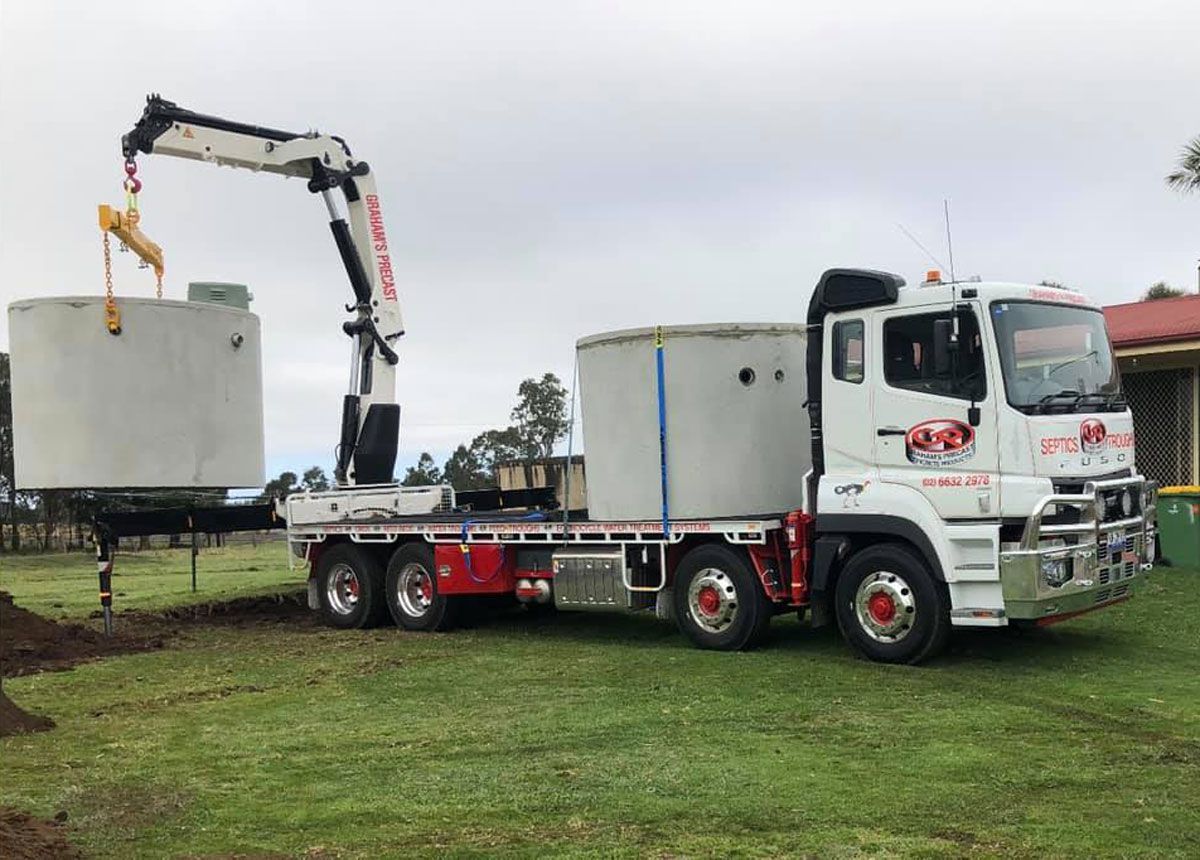 Delivering Concrete Septic Tanks