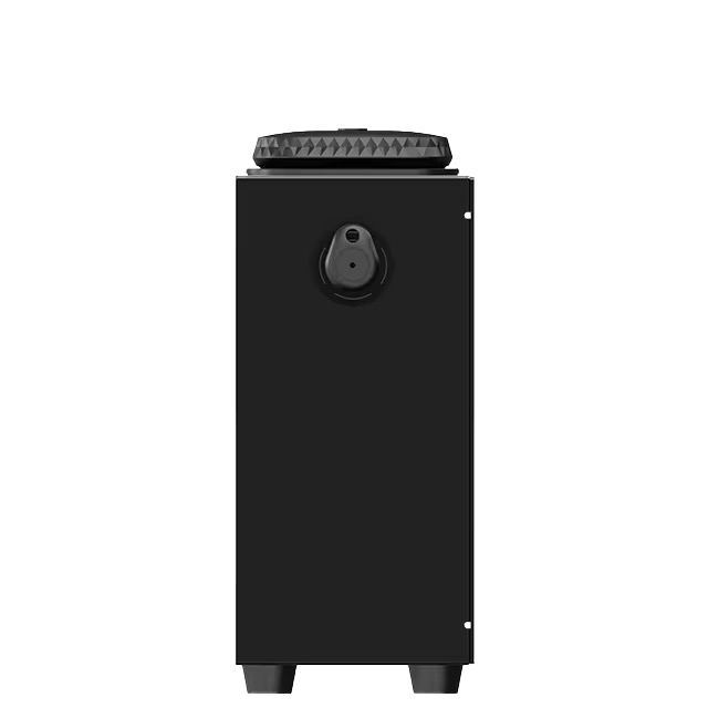 A black box with a remote control on top of it.