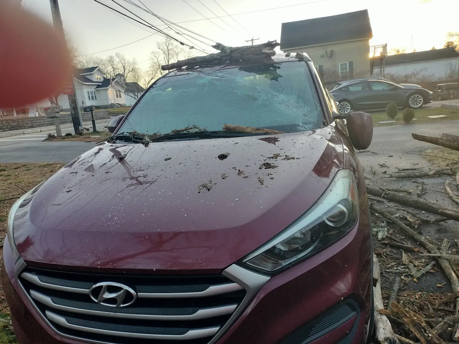Vehicle shown after completed windshield installation