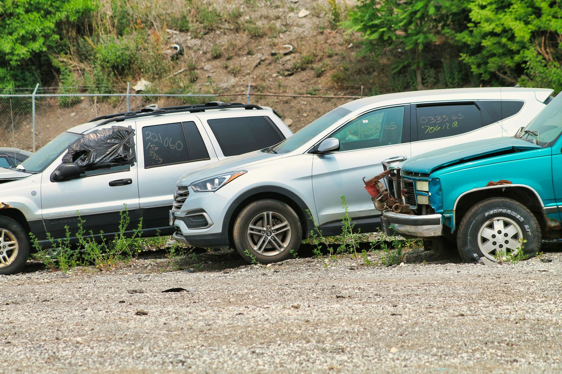 Vehicles after they have been towed to their destination