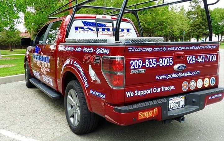 Red pickup truck with 